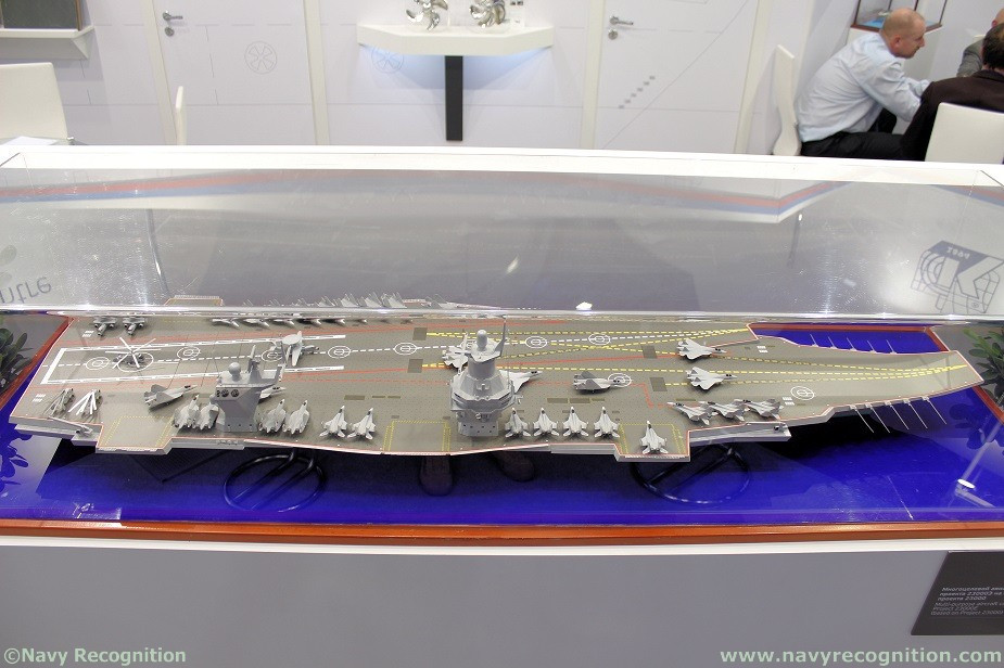 Nếu có thể, Hải quân Nga sẽ cần tối thiểu 4 tàu sân bay hoặc nhiều hơn với mỗi tàu có độ giãn nước từ 60.000 tới 100.000 tấn. Với độ giãn nước lớn như vậy, chắc chắn các tàu sân bay tương lai của Nga sẽ phải được trang bị động cơ nguyên tử. Nguồn ảnh: Navyrec.