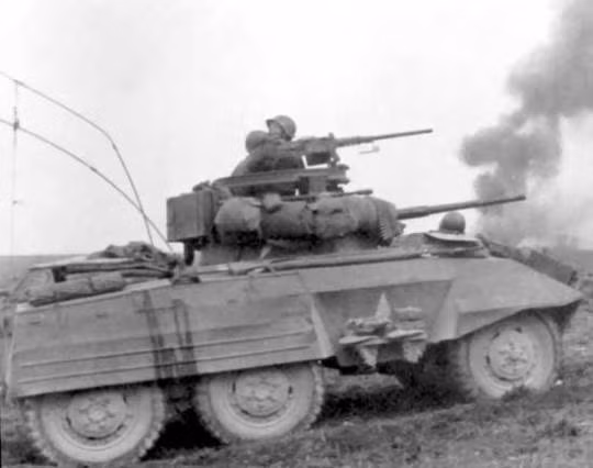 Lịch sử tham chiến của M8 nhìn chung là không có gì quá nổi bật, khi vai trò của nó dùng cho trinh sát tránh các trận đánh quy mô. Duy nhất, trong trận Bulge, các xe M8 của Tiểu đoàn kỵ binh 87 đã phá hủy một chiếc xe tăng hạng nặng Tiger 1 của Đức. Bằng ba phát đạn 37mm, chiếc M8 đã phá hủy được phần giáp đuôi mỏng của chiếc Tiger. Nguồn ảnh: WWII.