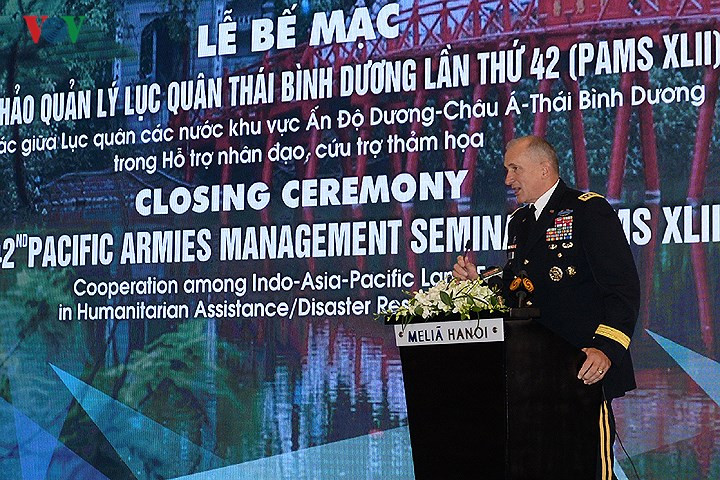 Phát biểu mở đầu lễ Bế mạc PAMS-42, Đại tướng Brown dành nhiều mỹ từ để ca ngợi công tác tổ chức của quân đội Việt Nam. Ông đánh giá đây là kỳ Hội thảo PAMS tốt nhất cho tới nay.