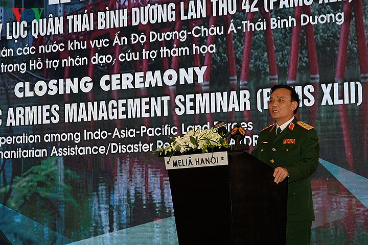 Thượng tướng Phạm Hồng Hương cho biết, PAMS-42 nhấn mạnh vai trò của lục quân trong việc ứng phó với tình huống khẩn cấp khi thảm họa xảy ra và các đại biểu đã chia sẻ nhiều kinh nghiệm về điều hành hoạt động cứu trợ nhân đạo.