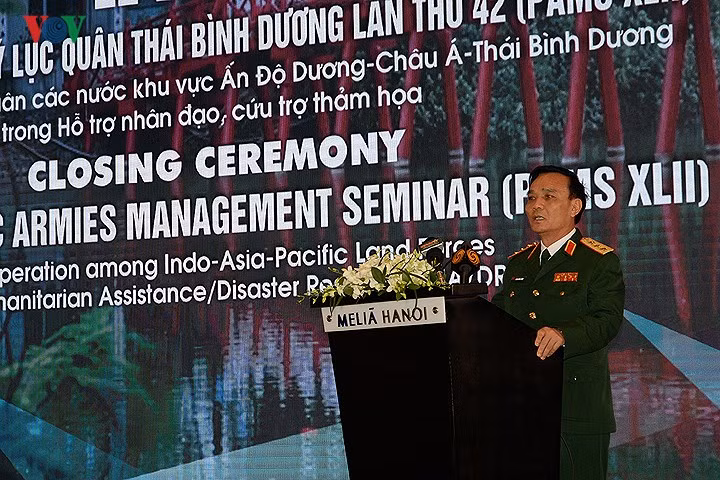 Thượng tướng Phạm Hồng Hương cho biết, PAMS-42 nhấn mạnh vai trò của lục quân trong việc ứng phó với tình huống khẩn cấp khi thảm họa xảy ra và các đại biểu đã chia sẻ nhiều kinh nghiệm về điều hành hoạt động cứu trợ nhân đạo.