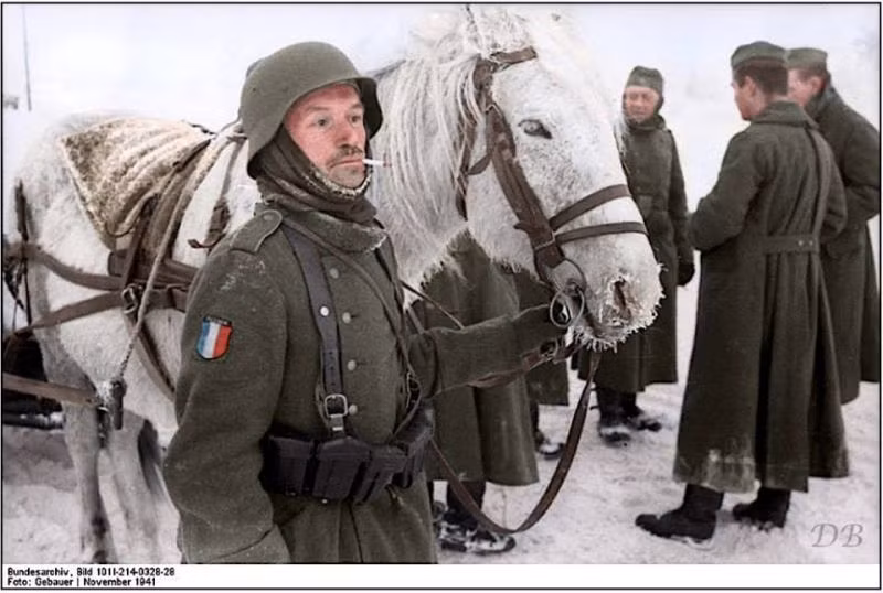 Lính Lê Dương Pháp tình nguyện chiến đấu cho quân Đức. Nguồn ảnh: Warhistory.