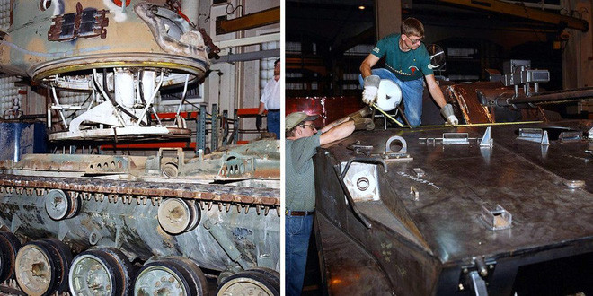 Cụ thể, hàng nghìn chiếc xe tăng chủ lực chiến trường loại M60A3 của Mỹ hiện đang nằm trong kho chứa do không còn nhu cầu sử dụng sẽ được cải biên trong tương lai để biến hình thành các thiết giáp BMP-3. Nguồn ảnh: Defence.