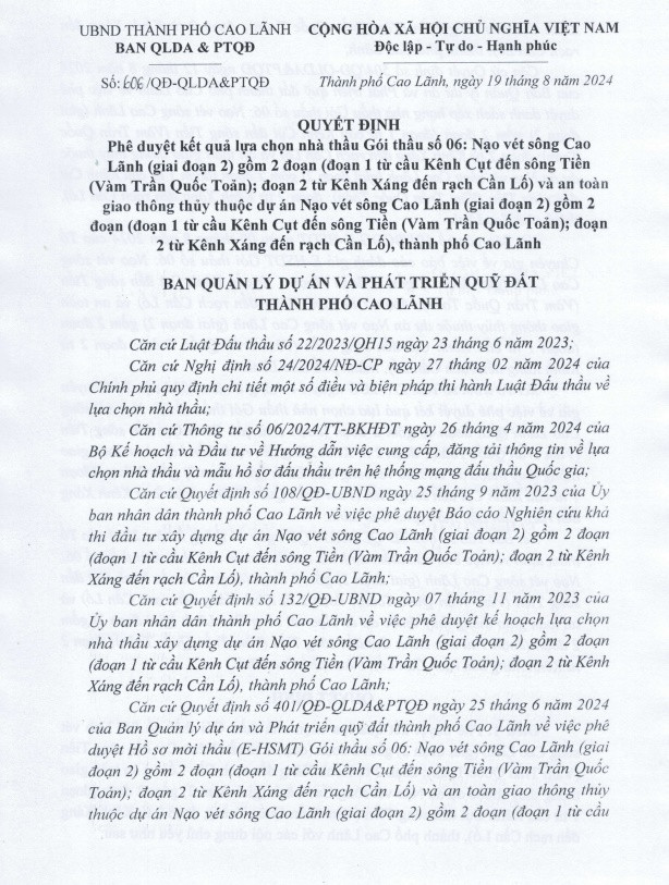Gói thầu tại Đồng Tháp: Nhà thầu bị loại vì bằng cấp nhân sự Goi thau tai Dong Thap: Nha thau bi loai vi bang cap nhan su