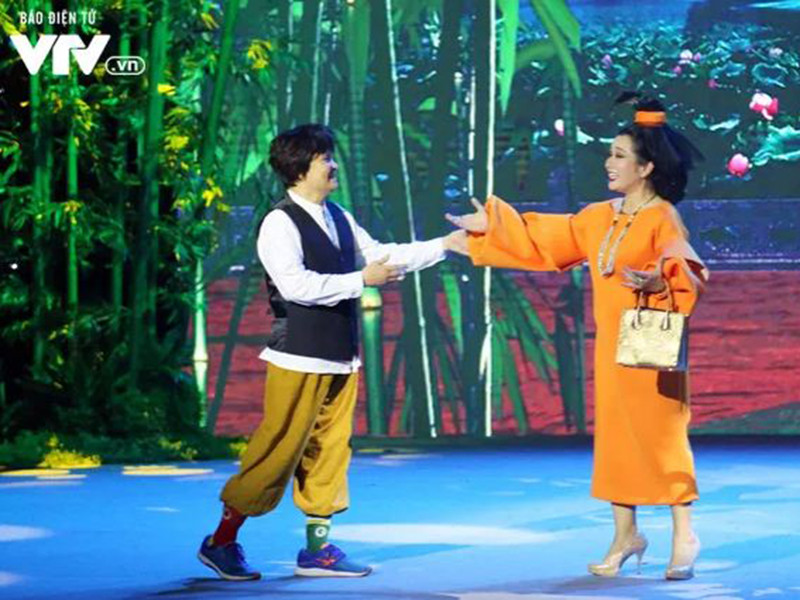 Hình ảnh 2 nghệ sĩ Xuân Hinh và Thanh Thanh Hiền diễn một phân cảnh gây tò mò. Ảnh: VTV