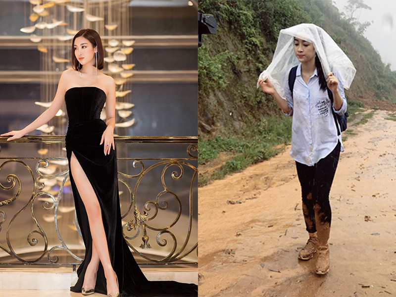 Đỗ Mỹ Linh chiếm được thiện cảm của công chúng khi mặc giản dị trong các chuyến từ thiện.