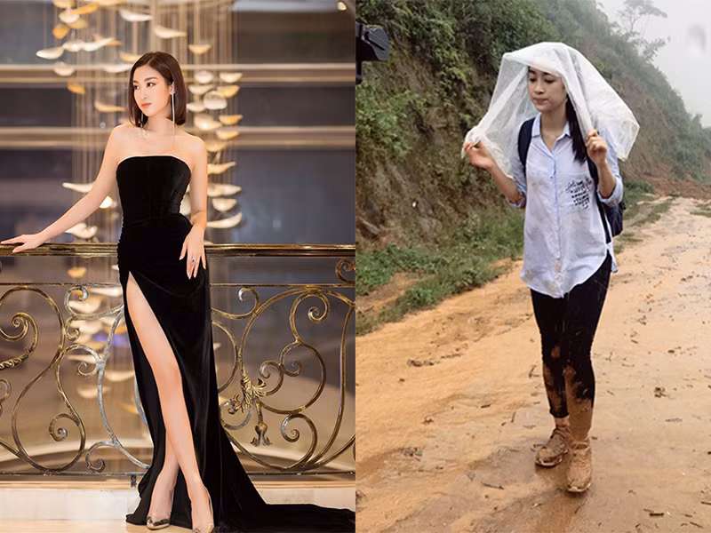 Đỗ Mỹ Linh chiếm được thiện cảm của công chúng khi mặc giản dị trong các chuyến từ thiện.