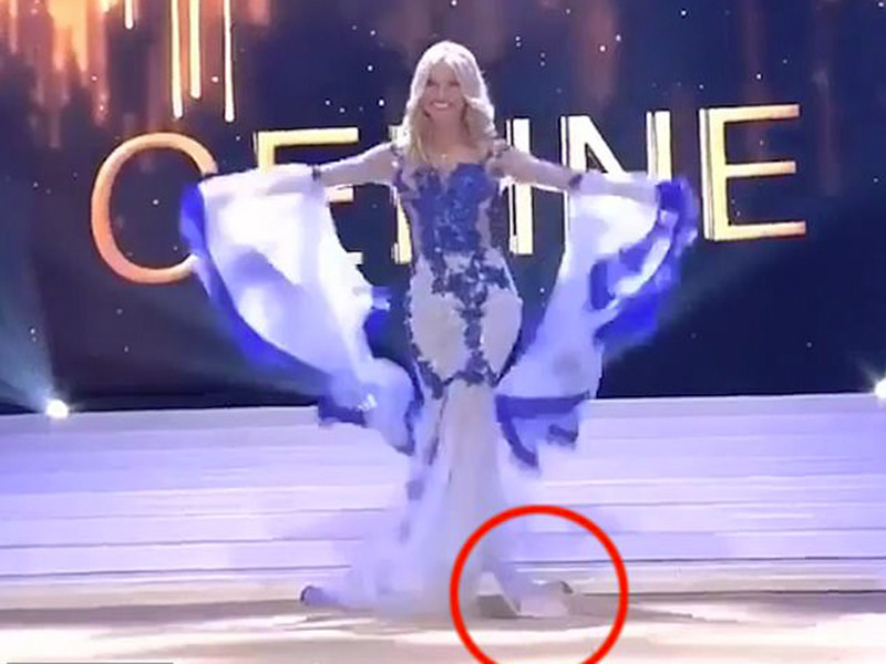 Điều đáng khen ngợi là Celine Van Ouytsel nhanh chóng lấy lại bình tĩnh, tiếp tục trình diễn sau khi gặp sự cố trang phục. Sự cố gắng của cô được ban giám khảo đánh giá cao.