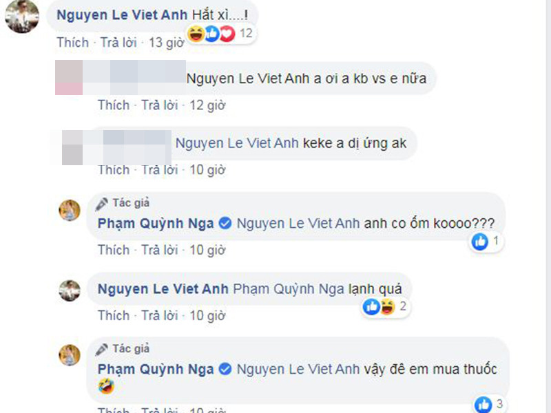 Hình ảnh của Quỳnh Nga cũng thu hút sự chú ý của Việt Anh.