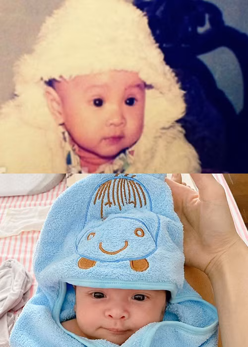 Khi con trai được nhận xét giống bố y như đúc, Phương Mai tung ảnh hồi nhỏ của mình để chứng minh không "đẻ thuê".