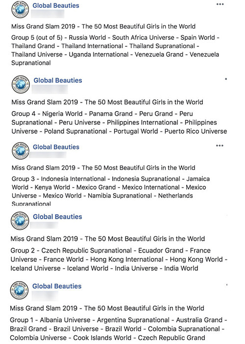 Người hâm mộ tiếc nuối vì nhan sắc Việt không ai lọt top 50 Miss Grand Slam 2019 của Global Beauties.