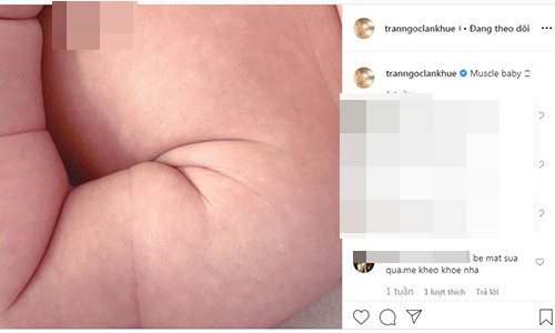 Lan Khuê gọi con trai là cậu nhóc cơ bắp.