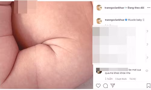 Lan Khuê gọi con trai là cậu nhóc cơ bắp.