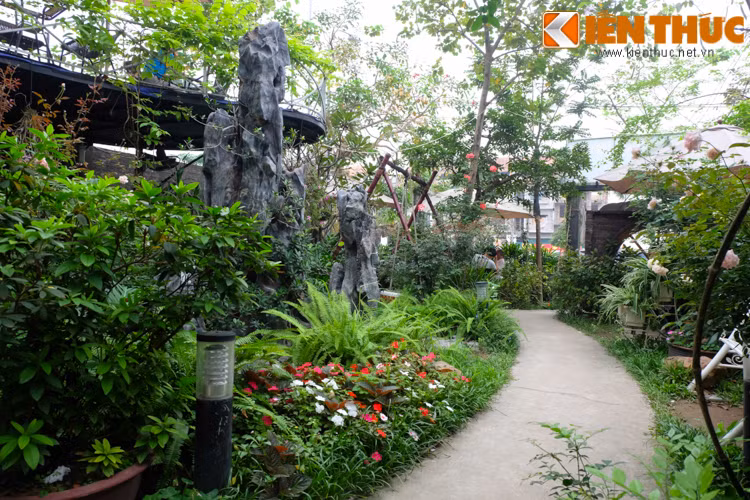 Phần diện tích sân vườn tại các biệt thự rộng khoảng 100- 150m2 này đã được thiết kế đẹp mắt.