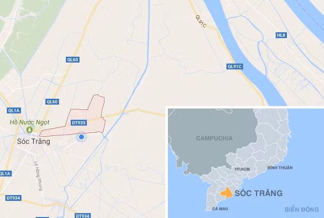 Khu đất ông Ngọ xây dựng biệt thự không phép ở phường 8, TP Sóc Trăng. Ảnh: Thiên Sơn.