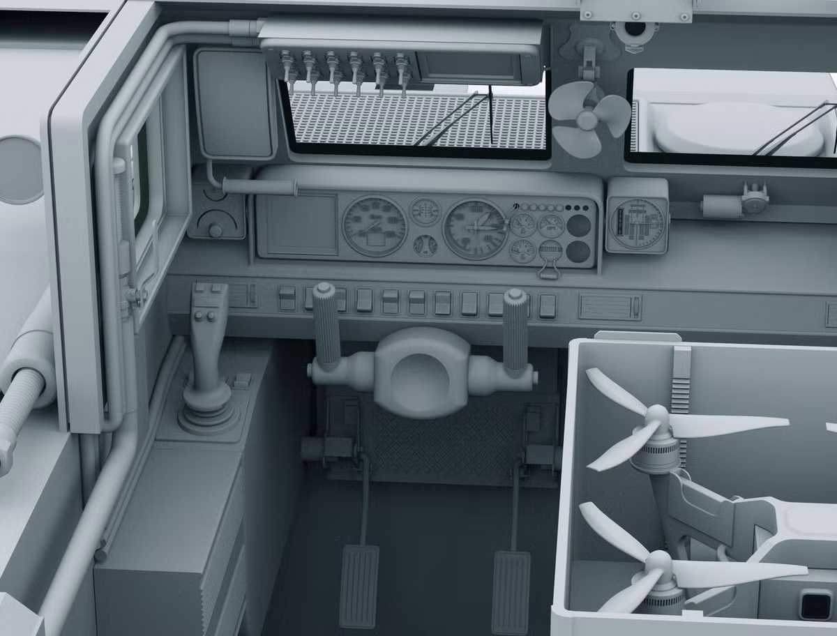 Hình ảnh mô phỏng khoang lái của xe tăng Đề án 299 sau thiết kế. Nguồn ảnh: Russianarmor.