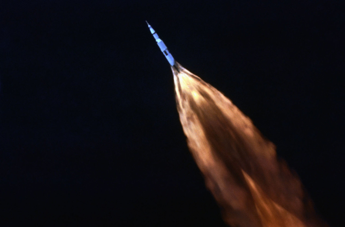 Tên lửa Mỹ mang theo tàu vũ trụ Apollo 11 thực hiện sứ mệnh trinh phục Mặt Trăng cất cánh ngày 16/6/1969. Nguồn ảnh: TA.
