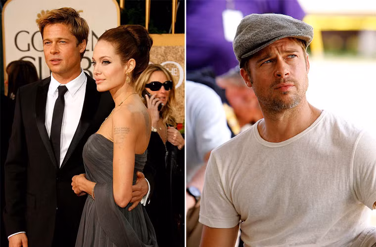 Kể từ khi kết cặp với Jolie, Brad Pitt thay đổi phong cách bụi phủi hơn để phù hợp với vẻ hoang dại của tình mới. (Ảnh: Celebuzz)
