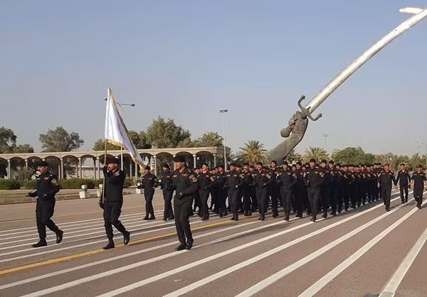 Một hình ảnh khác trong buổi diễu binh của quân đội Iraq tại Baghdad hôm 15/7 được ghi lại. Ảnh: FNA.