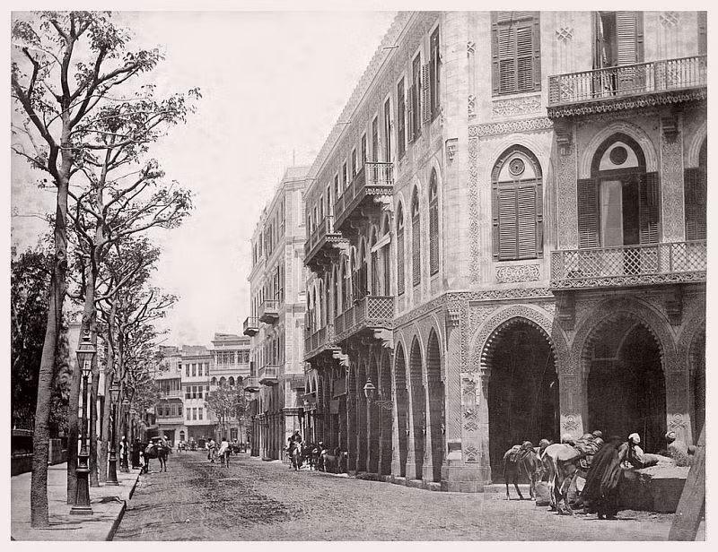 Khu phố với những tòa nhà cao tầng san sát nhau ở Cairo năm 1881. (Nguồn: VT)