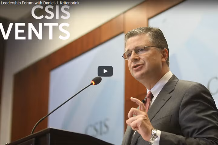 Nhà ngoại giao Kritenbrink phát biểu tại một sự kiện của Trung tâm Nghiên cứu Chiến lược và Quốc tế (CSIS) của Mỹ. Ảnh: csis.