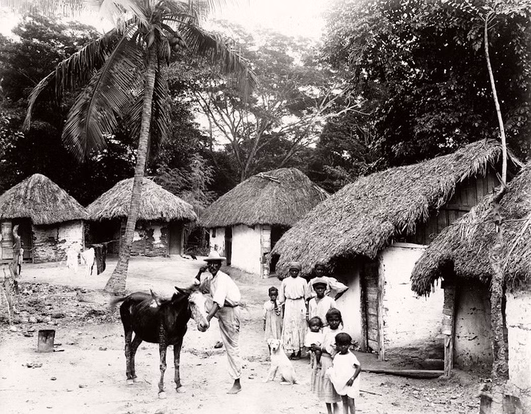 Quang cảnh tại một ngôi làng ở vùng quê Jamaica những năm 1890. Ảnh: VT.