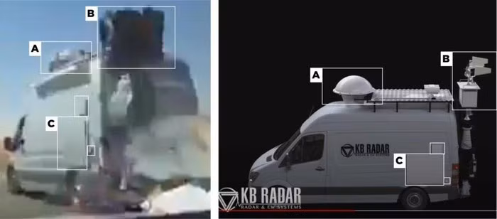 Bộ điều khiển và xử lý tín hiệu đặt bên trong cabin, bên ngoài thân xe là thiết bị hỗ trợ, bao gồm hai cột ăng ten dạng ống lồng để truyền tín hiệu đi xa.