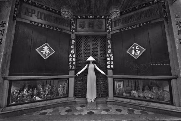 Thiếu nữ Việt khoe sắc trong tà áo dài và nón lá.