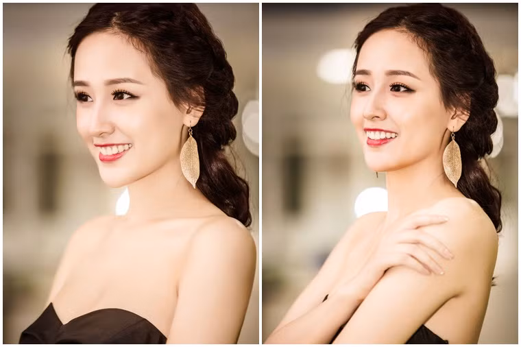 Điểm nhấn của bộ trang phục chính là phần thân trên thiết kế ôm sát. Chiếc đầm giúp Mai Phương Thúy khoe trọn bờ vai trần gợi cảm.