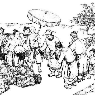 Nguyễn Trật thương yêu dân chúng. (Tranh minh họa của họa sĩ Đức Hòa trong bộ “Lịch sử Việt Nam bằng tranh” – Sử dụng dưới sự đồng ý của tác giả).