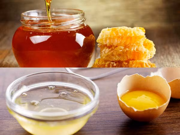  Mặt nạ mật ong và lòng trắng trứng: Mật ong bảo vệ da khỏi các gốc tự do và duy trì collagen cho da. Lòng trắng trứng chứa protein và vitamin A giúp làm mịn nếp nhăn. Cách làm: Cho 1 lòng trắng vào trong bát đánh cho mịn rồi thêm 1 thìa cà phê mật ong vào trộn đều. Thoa hỗn hợp lên mặt và mát-xa theo chuyển động tròn hướng lên trên trong 2 phút. Để mặt nạ khô rồi rửa mặt sạch.