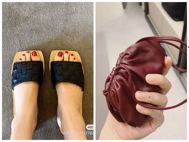 Rồi cả phụ kiện của BV, chiếc ví 6000 - 7000 NDT (20 - 23 triệu VNĐ) và đôi dép 5000 NDT (16,5 triệu VNĐ).