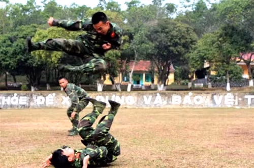 Các thế võ tay không thể hiện sự lão luyện của người chiến sĩ.