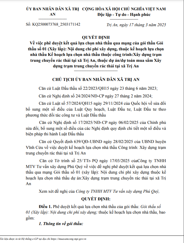 Dong Nai: Cty Thien Phu Thinh trung goi xay dung tram trung chuyen rac thai