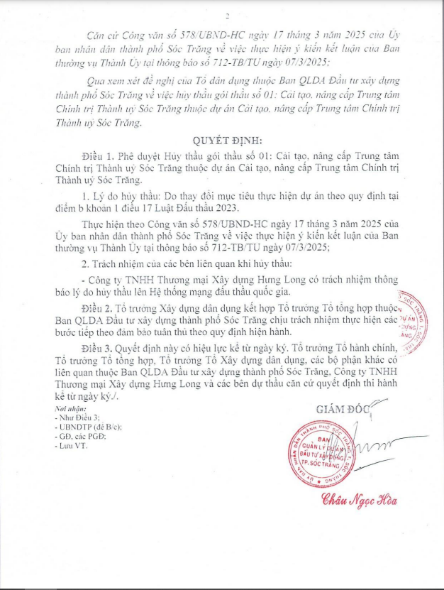 Vi sao huy goi thau cai tao, nang cap Trung tam Chinh tri Thanh uy Soc Trang?-Hinh-2