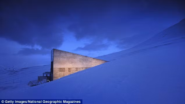 Khu vực được canh phòng nghiêm ngặt Svalbard Global Seed Vault ở Na Uy còn có biệt danh "Doomsday Vault". Đây là nơi lưu trữ các loại hạt giống dùng trong trường hợp có thảm họa môi trường. Ảnh: Getty.