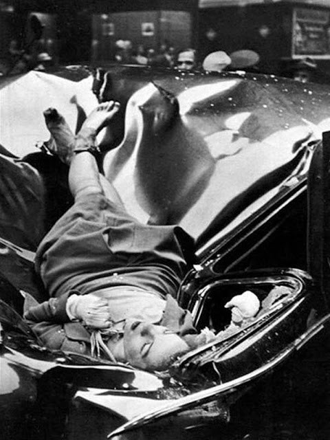 Bức ảnh khó tin chụp Evelyn McHale, 23 tuổi, nhảy lầu từ tầng 86 của tòa nhà Empire State ở New York, Mỹ năm 1947. Thi thể của cô nằm trên một chiếc limousine đang đậu ở lề đường. Điều chú ý là mặc dù rơi từ độ cao rất lớn cơ thể của McHale không những nguyên vẹn mà còn tự nhiên như đang ngủ. Do đó, cái chết của Evelyn McHale được gọi là "người tự sát xinh đẹp nhất thế giới".
