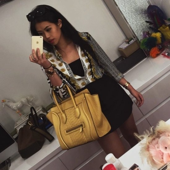 Khi Túi Celine Luggage gây sốt, cô nàng cũng sắm liền 4 chiếc, trong đó bao gồm một chiếc da trăn màu vàng cỡ lớn giá hơn 130 triệu đồng