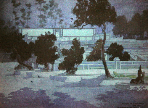 Lăng mộ vua Gia Long với 7 cấp sân tế và Bửu Thành ở trên cùng.