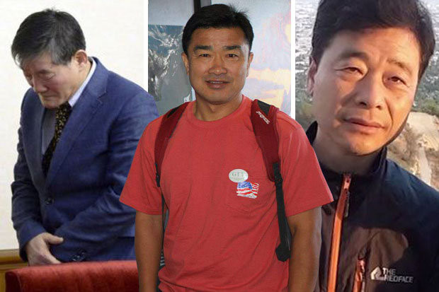 Kim Dong Chul, Tony Kim và Kim Hak Song. Ảnh: KCNA/Reuters.