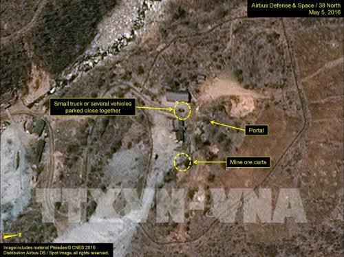 Một bãi thử hạt nhân của Triều Tiên. Ảnh: Reuters