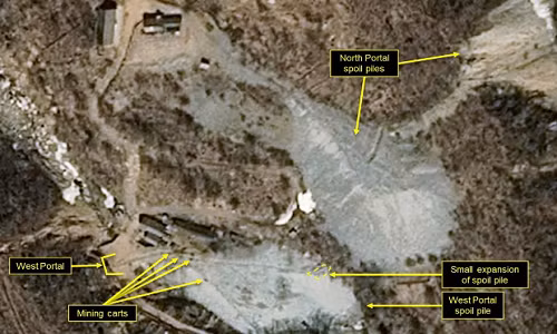 Bãi thử hạt nhân Punggye-ri của Triều Tiên.