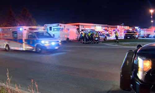 Ít nhất 15 người đã bị thương trong một vụ nổ lớn vừa xảy ra tại một nhà hàng ở thành phố Mississauga (Canada). Ảnh: globalnews.ca.