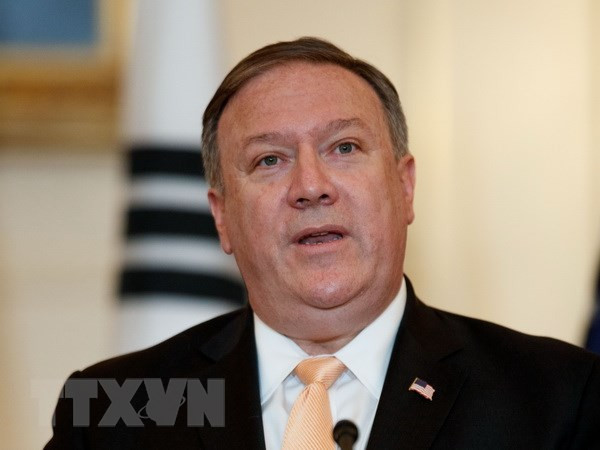 Ngoại trưởng Mỹ Mike Pompeo. (Ảnh: THX/TTXVN)