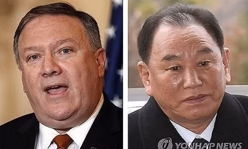 Chân dung ông Mike Pompeo (trái) và ông Kim Yong-chol. Ảnh: Yonhap.