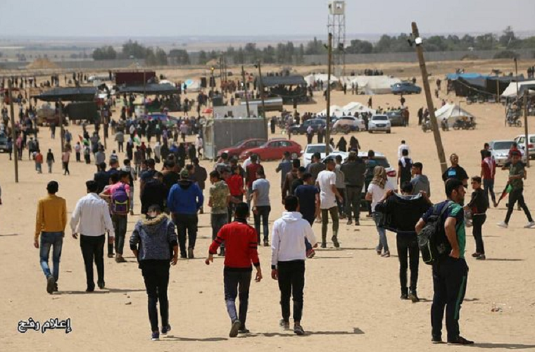 Người dân Palestine sẽ tiếp tục biểu tình trong ngày Nakba 15/5, ngày đánh dấu thời điểm hàng trăm nghìn người Palestine đã phải rời đi khi Nhà nước Israel ra đời năm 1948. Ảnh: Twitter.