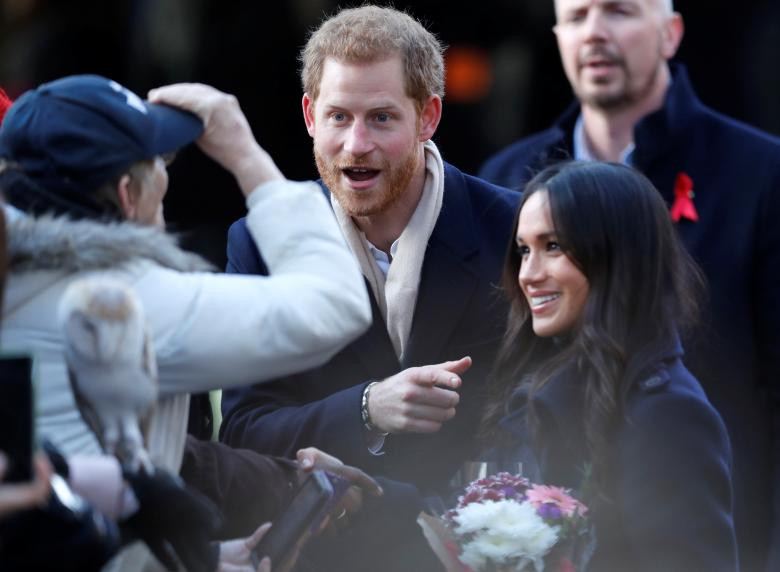 Cặp đôi Hoàng gia Anh vui vẻ tới dự sự kiện ở Nottingham ngày 1/12/2017.