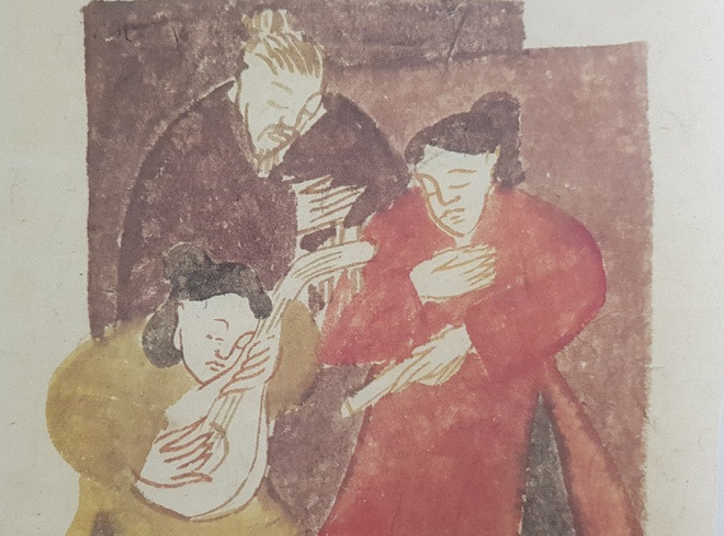 Câu thơ "Bốn dây như khóc như than,/Khiến người trên tiệc cũng tan nát lòng" tả cảnh Kiều đánh đàn cho ai nghe? Câu thơ trên với tiếng đàn ai oán khóc than là lúc Kiều bị Hoạn Thư bắt phải đánh đàn hầu hai vợ chồng Hoạn Thư nghe. Người trong cuộc Thúy Kiều, Thúc Sinh và Hoạn Thư dẫu biết sự việc mà Thúc Sinh, Thúy Kiều phải vờ như xa lạ. Bởi vậy mới có câu "Cũng trong một tiếng tơ đồng,/Người ngoài cười nụ người trong khóc thầm!".