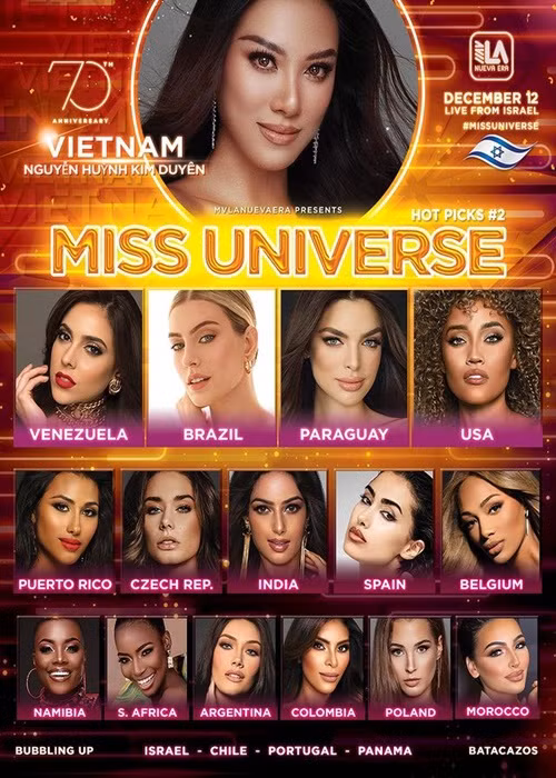 Theo Mvlanuevaera, Kim Duyên vượt mặt nhiều đối thủ mạnh như Venezuela, Brazil, Mỹ, Paraguay, Puerto Rico, CH Czech, Ấn Độ, Tây Ban Nha, Bỉ… Ảnh: Mvlanuevaera