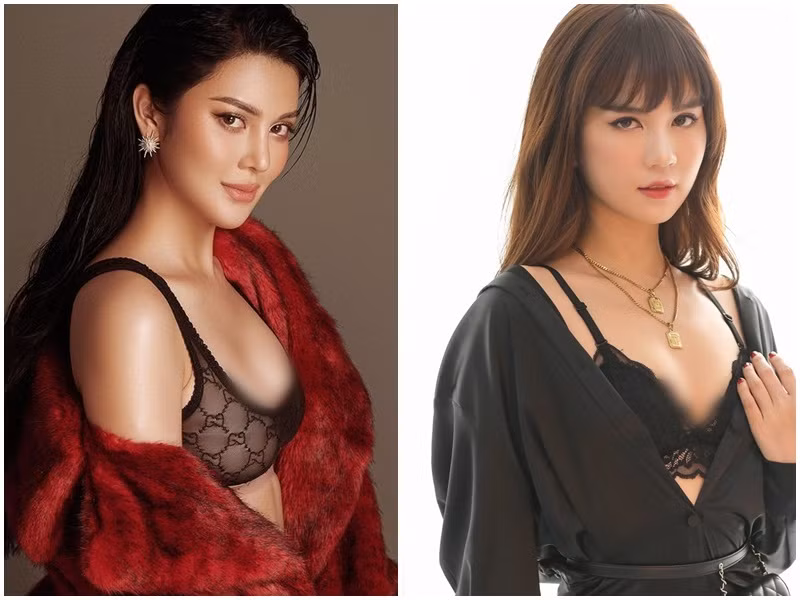 Cách đây không lâu, Ngọc Trinh bị Lily Chen đá xéo. “Nghe đồn, nữ hoàng nội y quấn xèo nẹo người đáng em mình tuyên bố Lily Chen không có cửa với chị. Chị nghĩ mình là ai vậy? Là vedette xứ Trà Vinh hả chị? Em không giỏi như chị cướp chồng hết người này đến người khác. Nhưng xin lỗi chị đừng dìm em", Lily Chen viết. Ảnh: Ngọc Trinh, Lily Chen